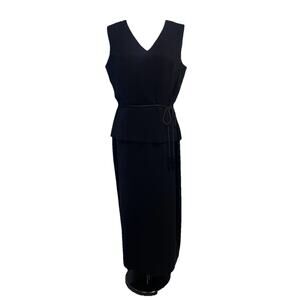 Vintage Kasper Long Dress sz 14 Classic Evening Cocktail Formal Wedding Tassels